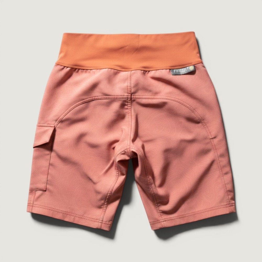 Shredly Cycling Shorts Womens 2 Pink Geometric Elastic Waist MTB Trail Pockets - Picture 3 of 4